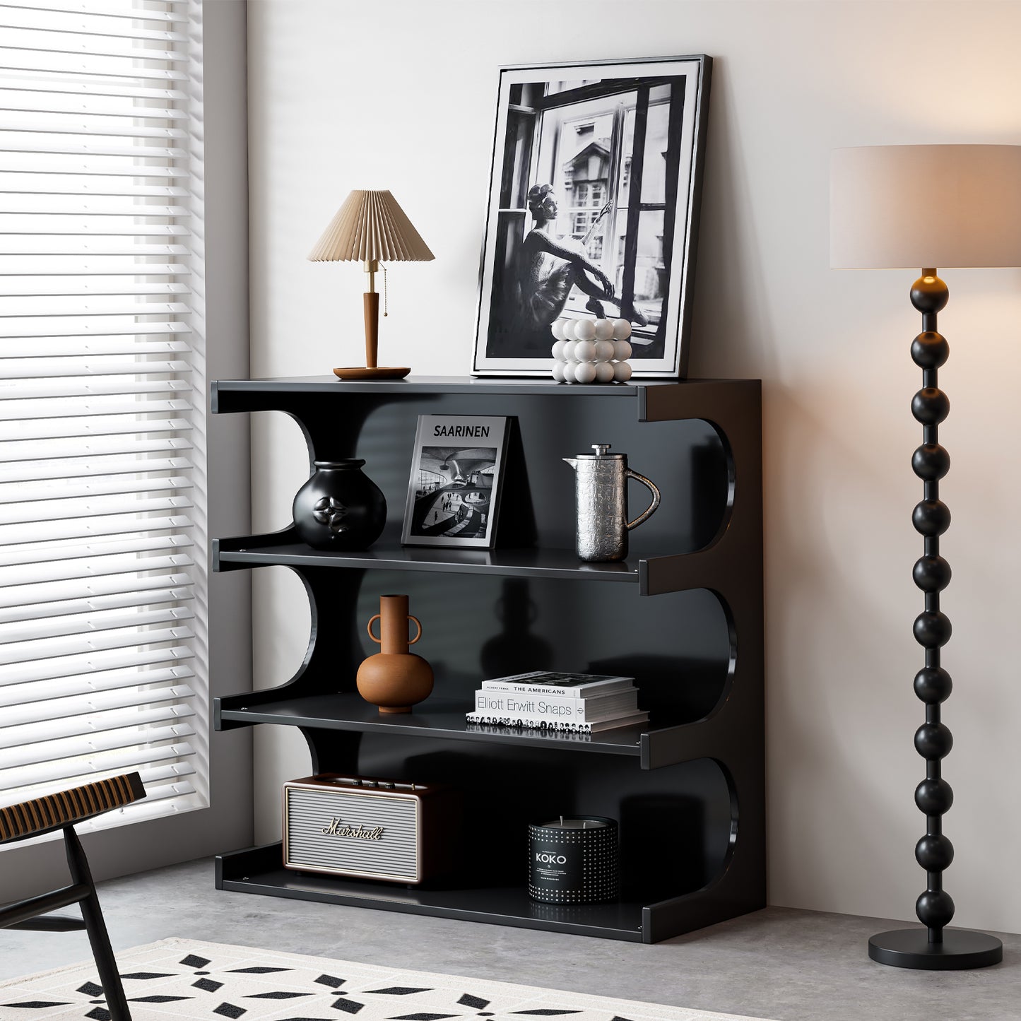 Noir 4-Tier Modular Bookcase & Coffee Table