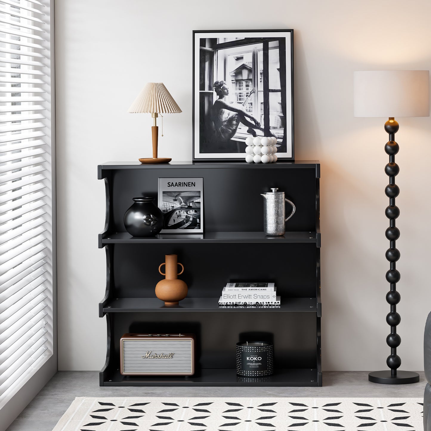 Noir 4-Tier Modular Bookcase & Coffee Table