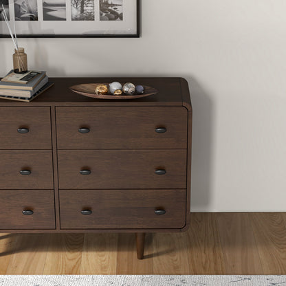 Alexa Mid Century Six-Drawer Dresser