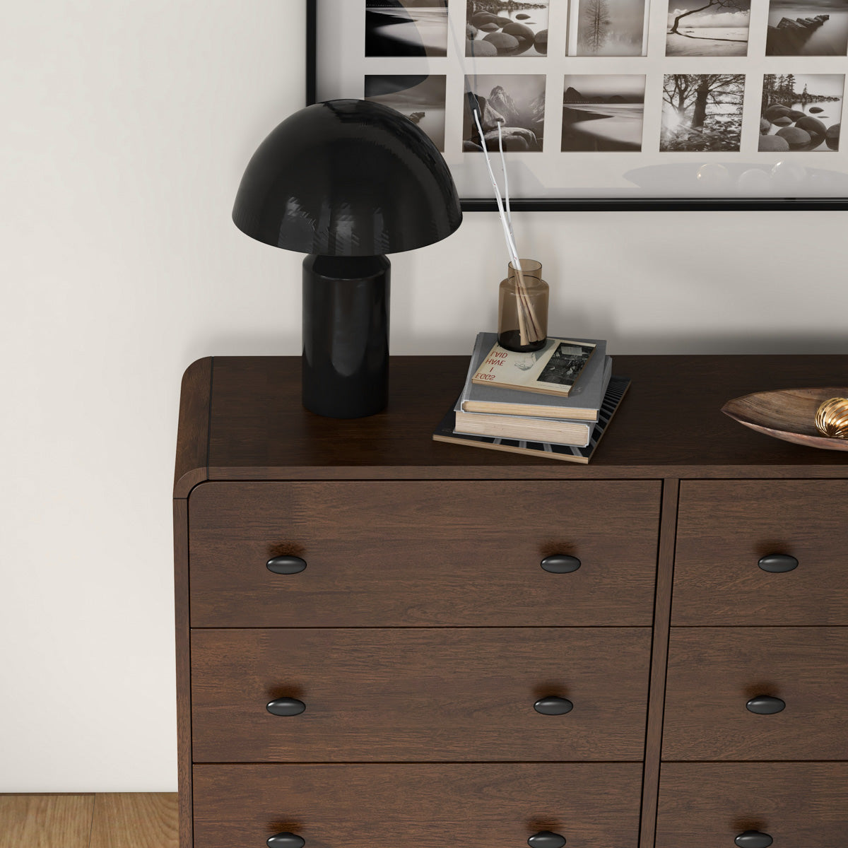 Alexa Mid Century Six-Drawer Dresser