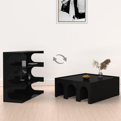 Noir 4-Tier Modular Bookcase & Coffee Table