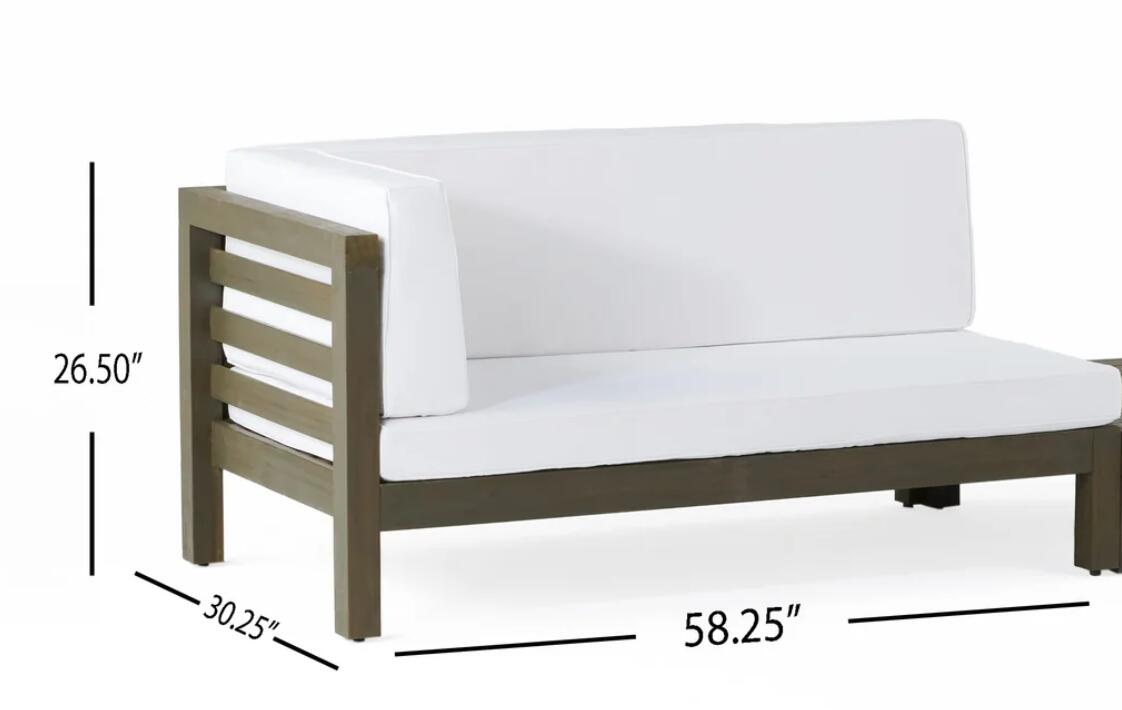 Oana Left Corner Outdoor Bench & Coffee Table Set