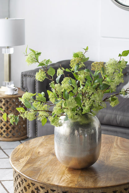 Silver Streak Aluminum Rounded Vase