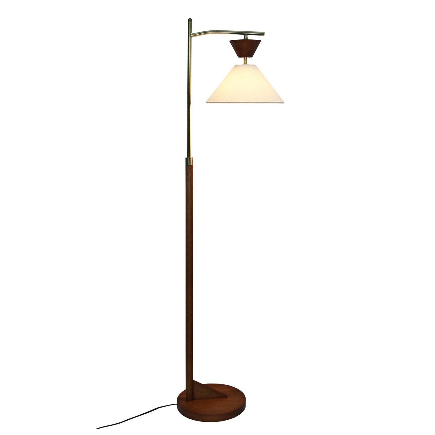 Kairo Wood & Brass Floor Lamp