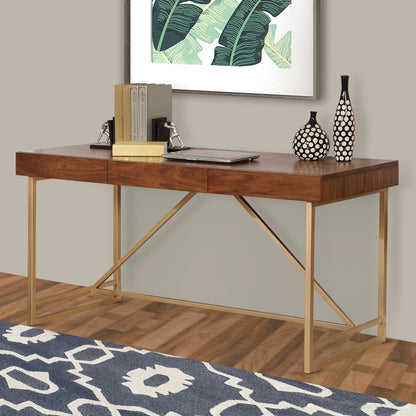 Marlowe Writing Desk with Brass Accents