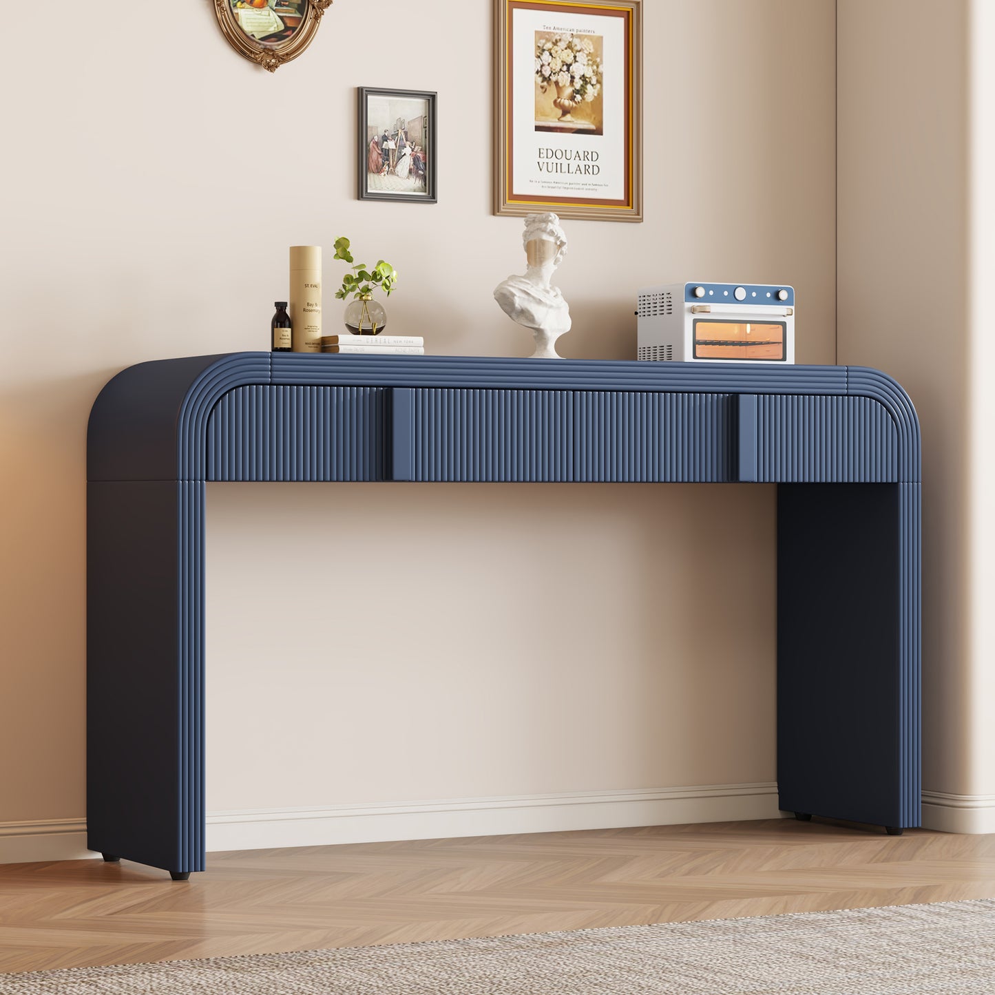 Pyrk Console Table, Navy Blue