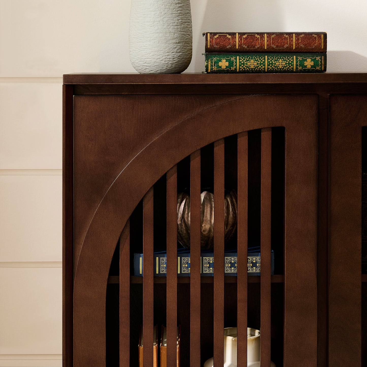 Orson Arched Dark Walnut Cabinet