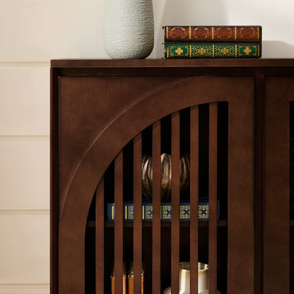 Orson Arched Dark Walnut Cabinet