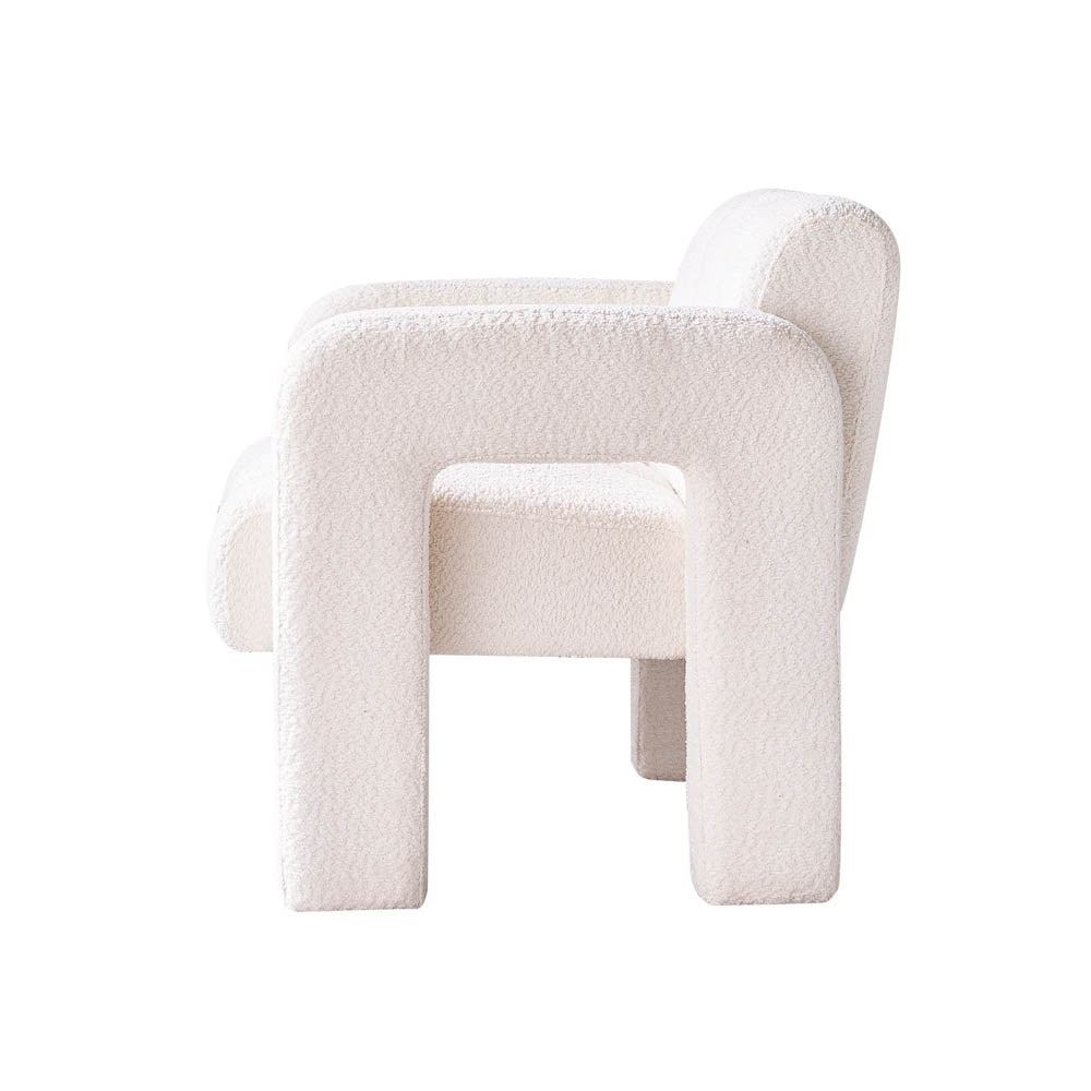 31.10" Wide Boucle Accent Chair, Beige