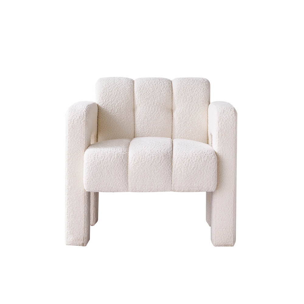 31.10" Wide Boucle Accent Chair, Beige