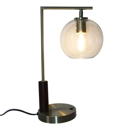 Aurelia Modern Brass & Glass Desk Lamp