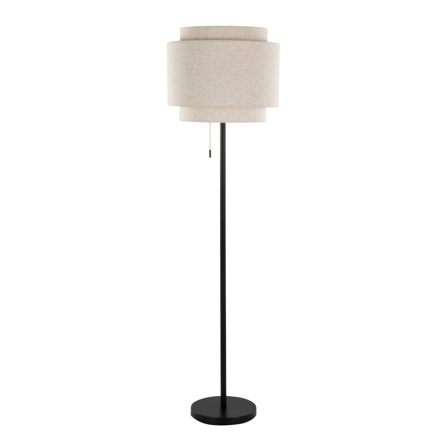 Tiered Linen Floor Lamp