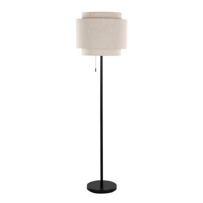 Tiered Linen Floor Lamp