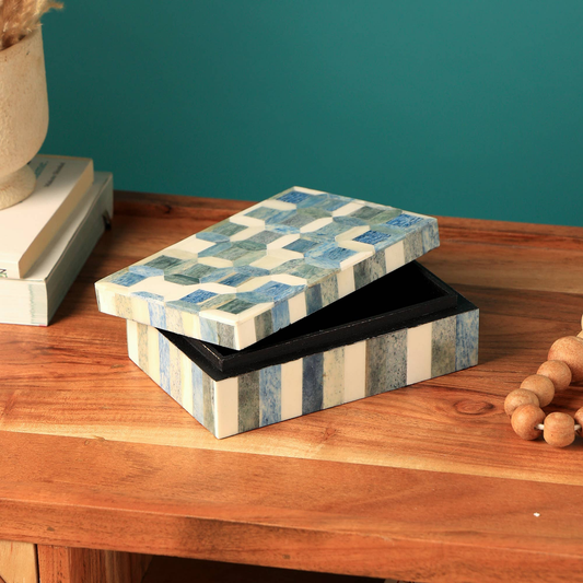 Isla Geometric Bone Inlay Storage Box