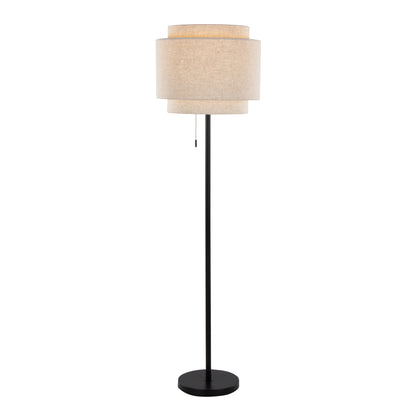Tiered Linen Floor Lamp