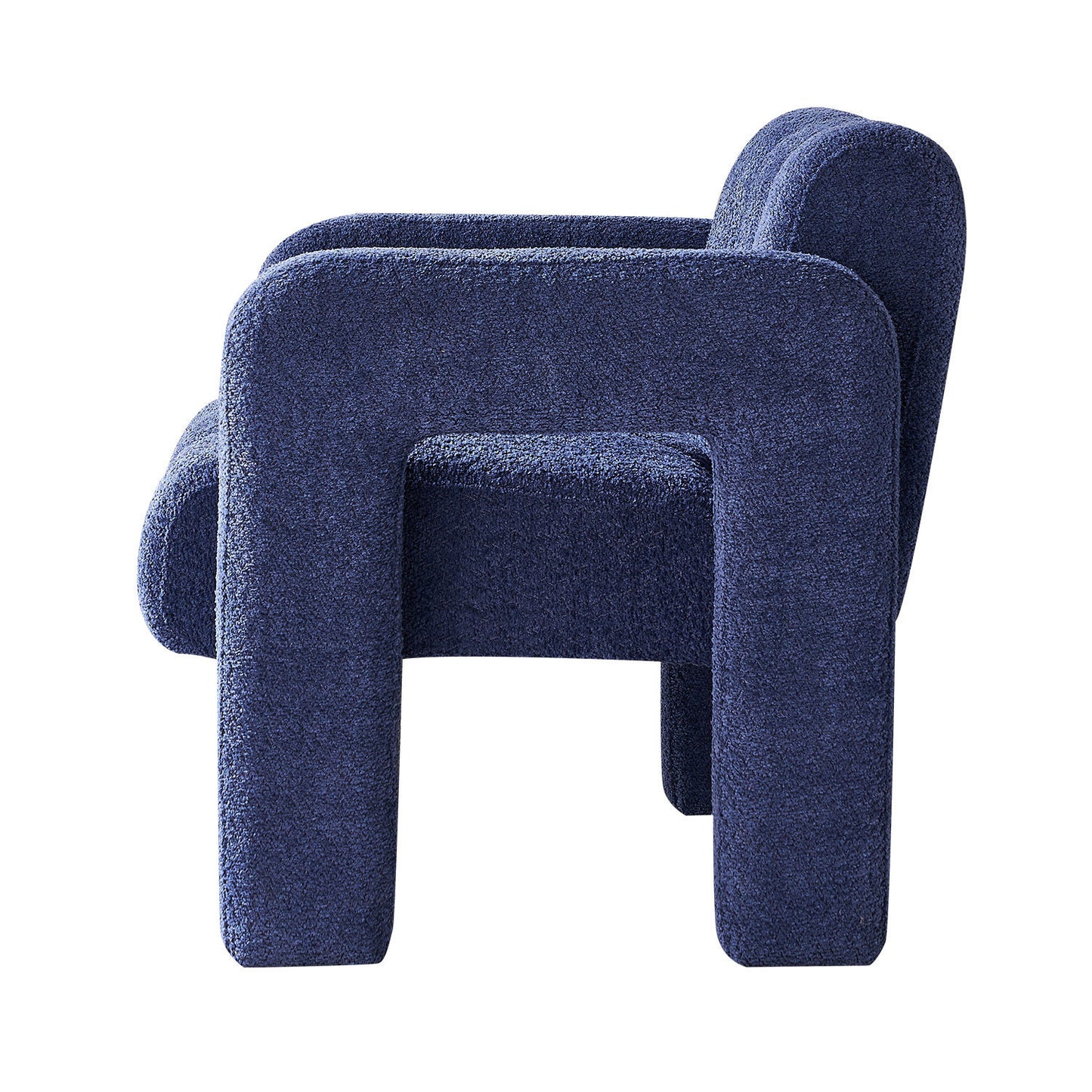 La Mer Boucle Upholstered Accent Chair, Navy