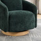 30.3"W Swivel Accent Barrel Chair, Green