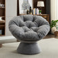 Oversized Papasan Swivel Accent Chair, Grey