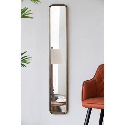 47” Narrow Framed Antique Gold Full-Length Wall Mirror