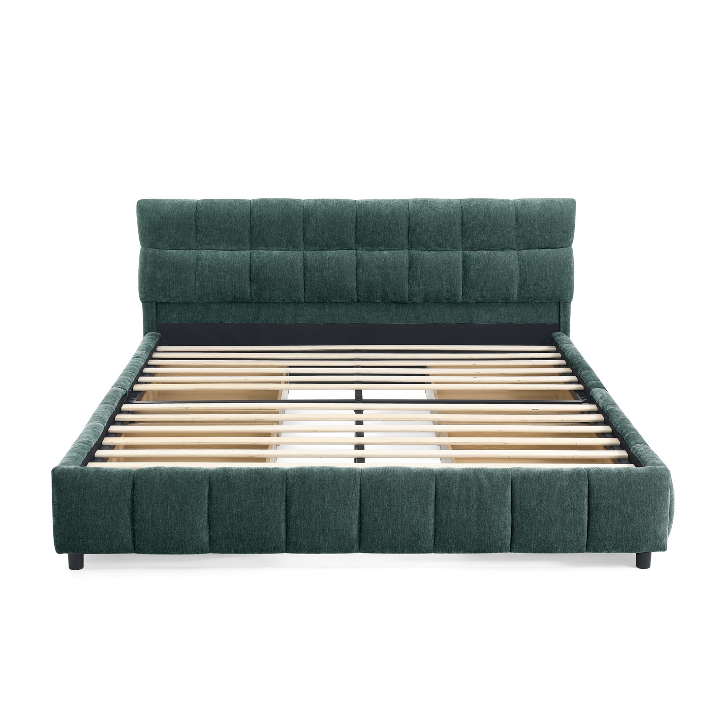 Aria Upholstered Storage Platform Queen Bed, Dark Teal