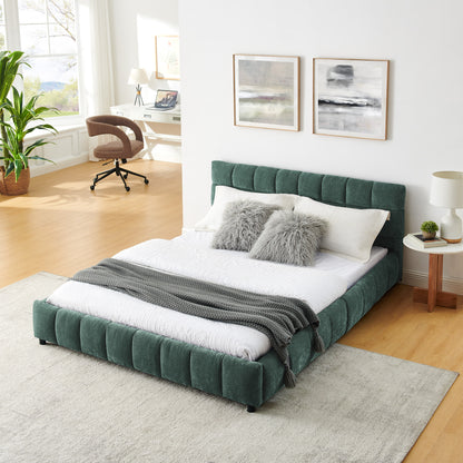 Aria Upholstered Storage Platform Queen Bed, Dark Teal