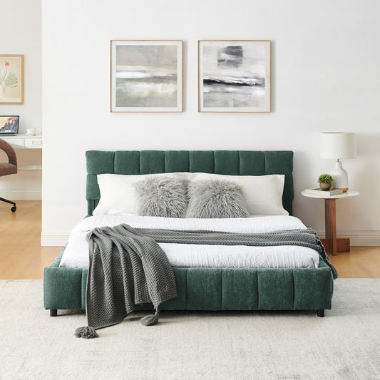 Aria Upholstered Storage Platform Queen Bed, Dark Teal