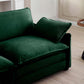 Berk Corduroy Sofa With Ottoman, Green