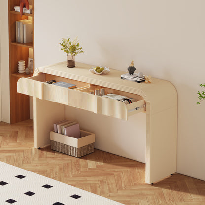 Pyrk Console Table, Apricot Cream