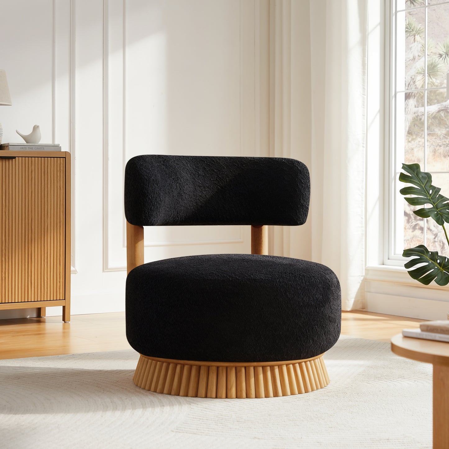 Thatch Sculptural Accent Chair, Black