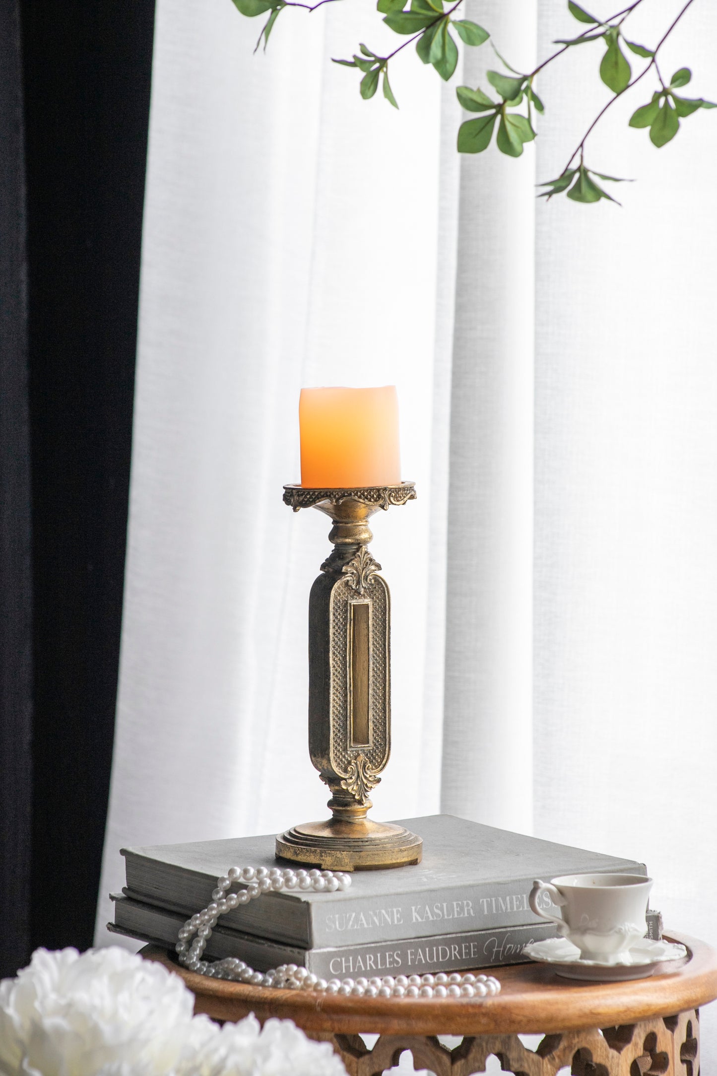 Antique Keyhole Cutout Candle Holder
