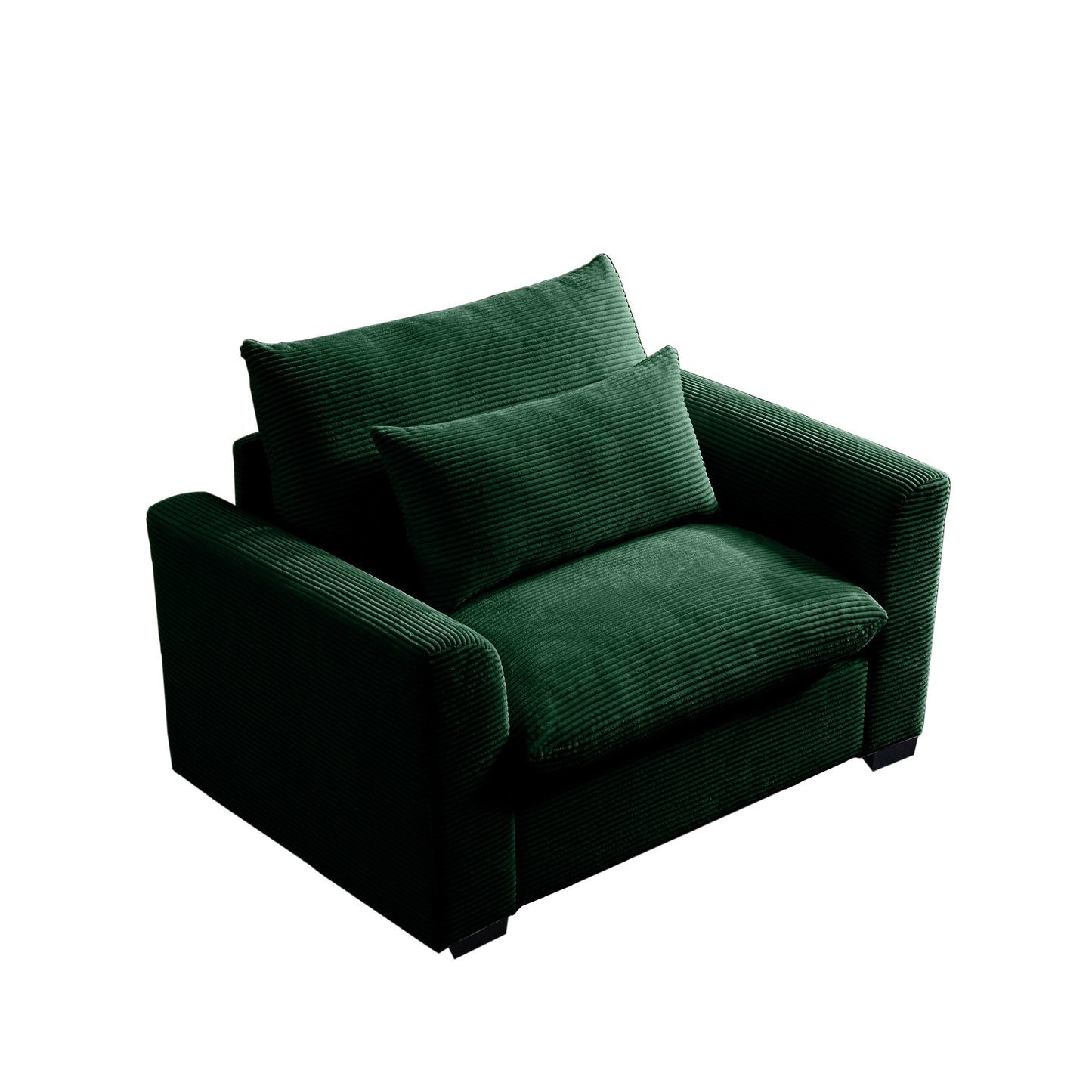 Berk Corduroy Arm Chair, Green