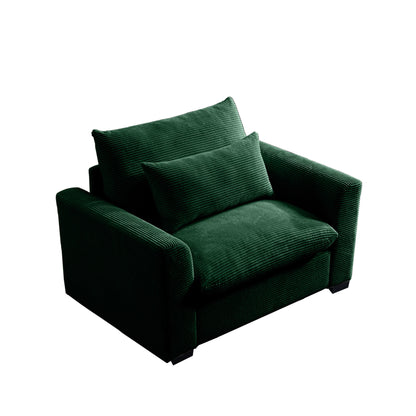 Berk Corduroy Arm Chair, Green