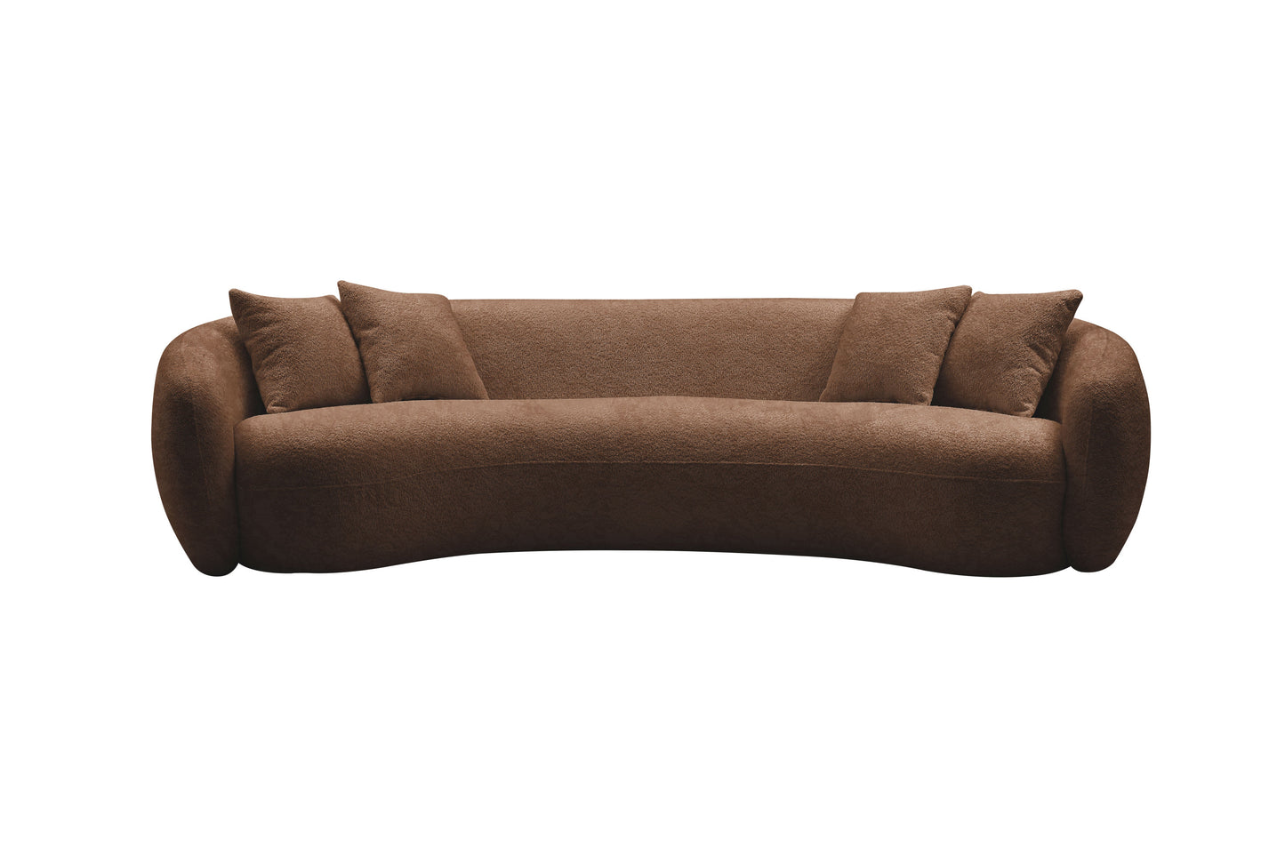 Lunara Curved Bouclé Sofa, Brown