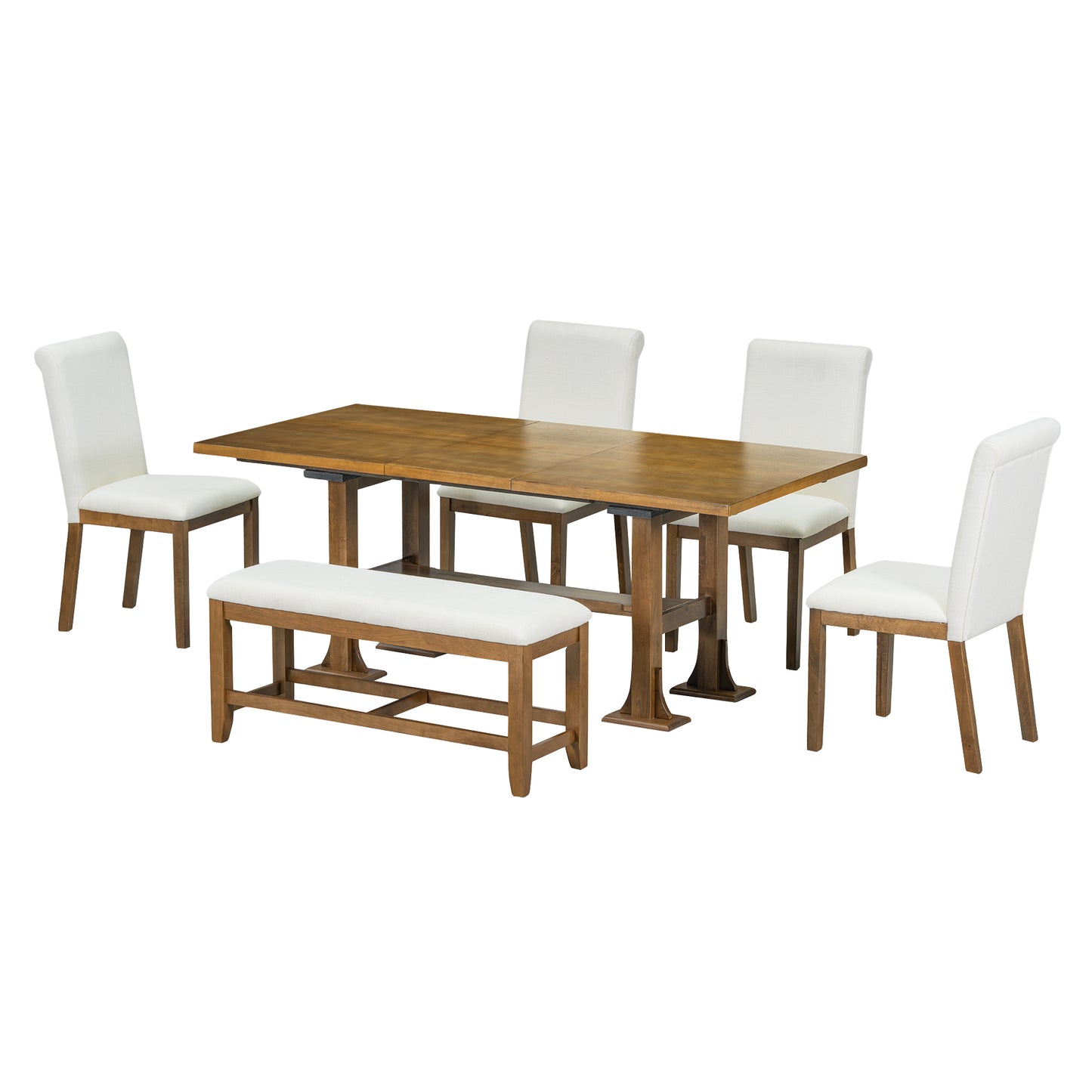 TopMax Extendable Dining Table, 6 Piece Set