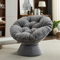 Oversized Papasan Swivel Accent Chair, Grey