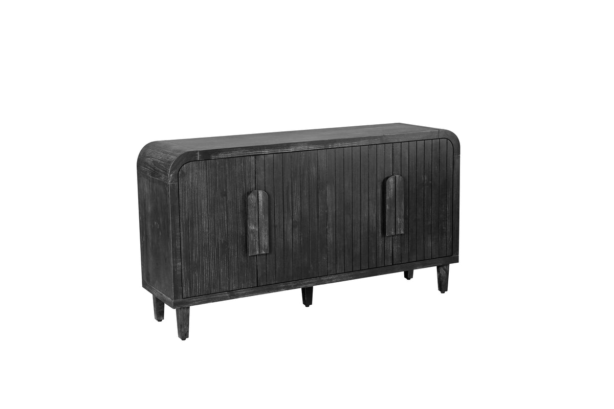 Reeded Black Sideboard