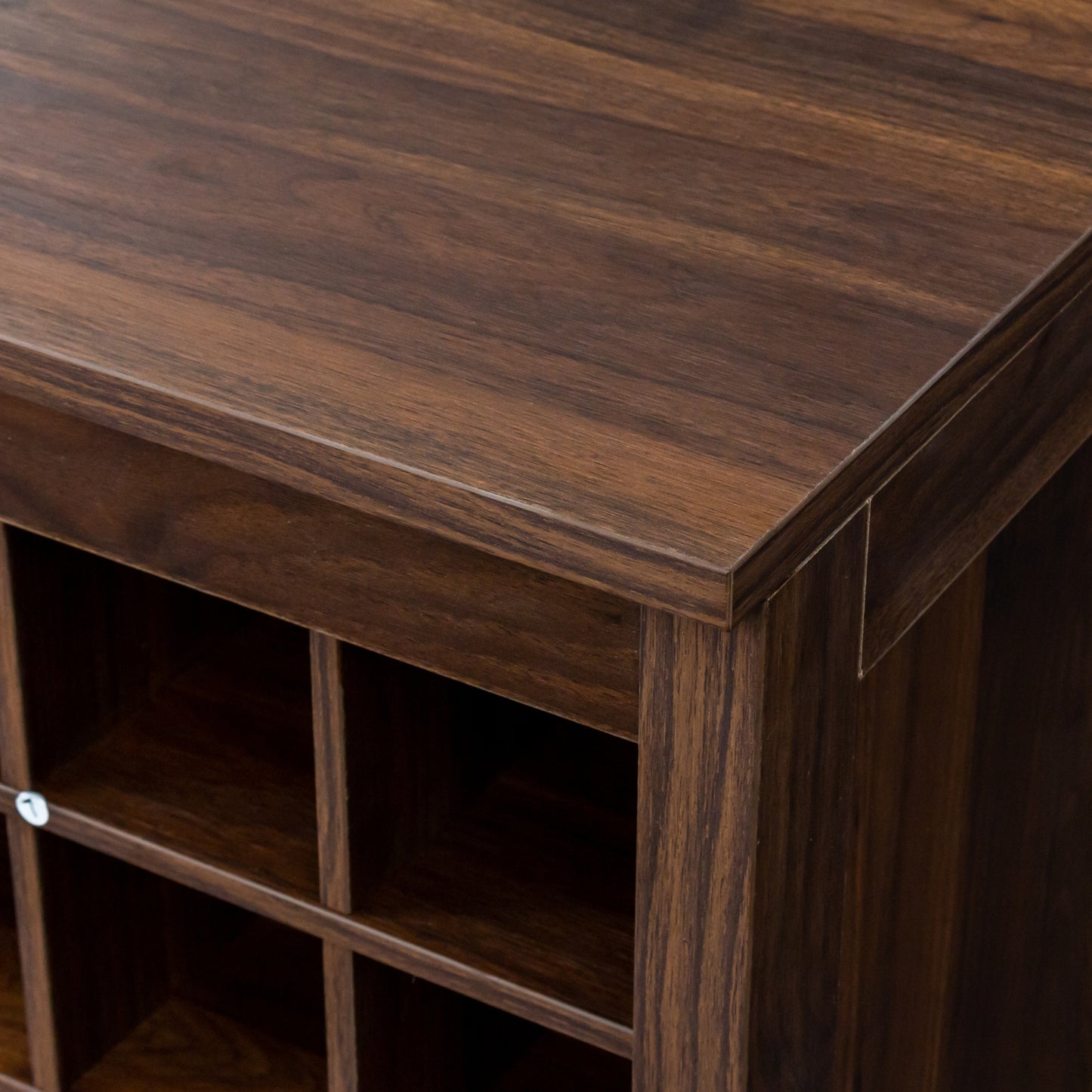 Harlan 32-Bottle Walnut Wine Storage Cabinet