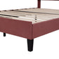 Pearl Velvet Upholstered Platform Queen Bed, Terracotta Red