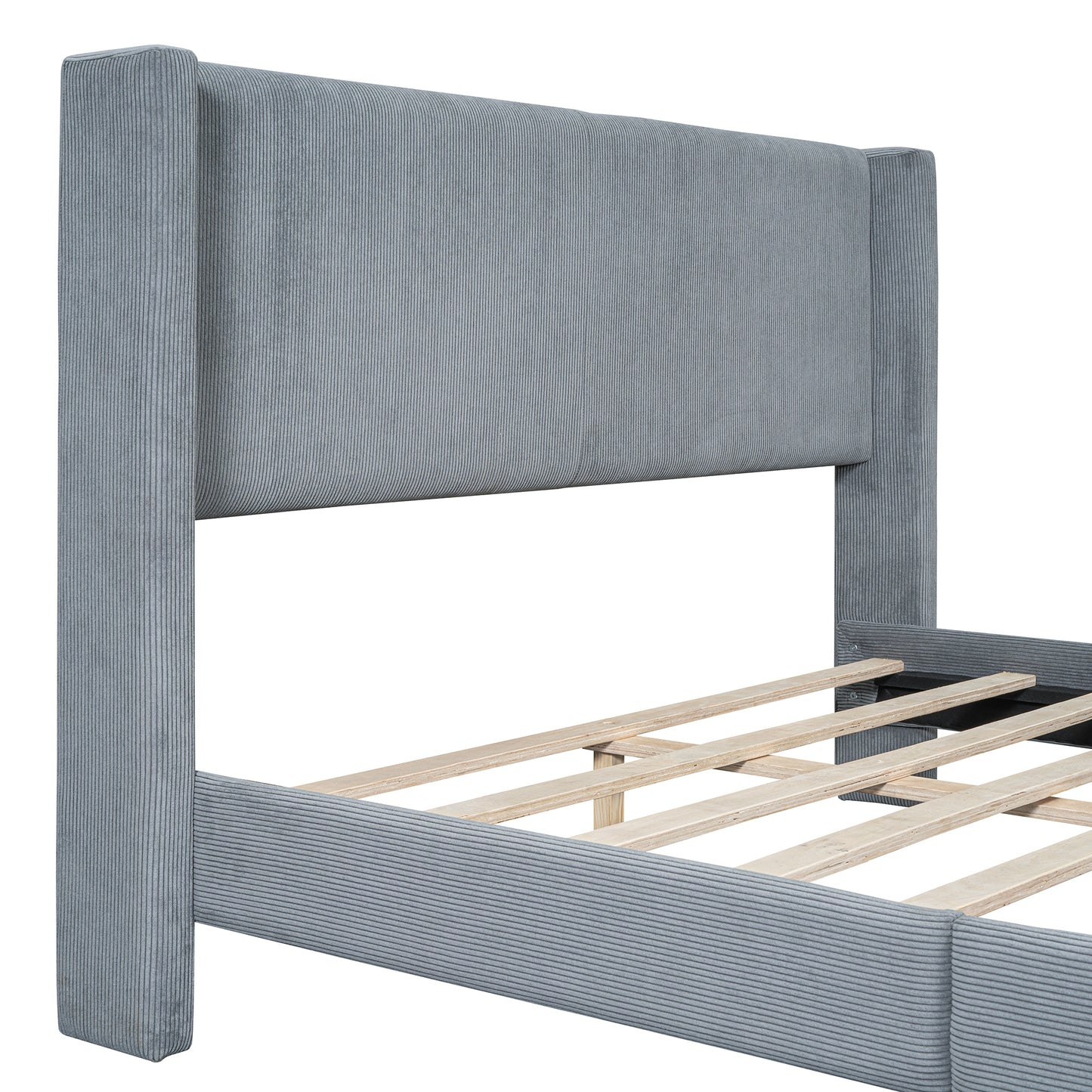 Cory Queen Platform Bed, Gray