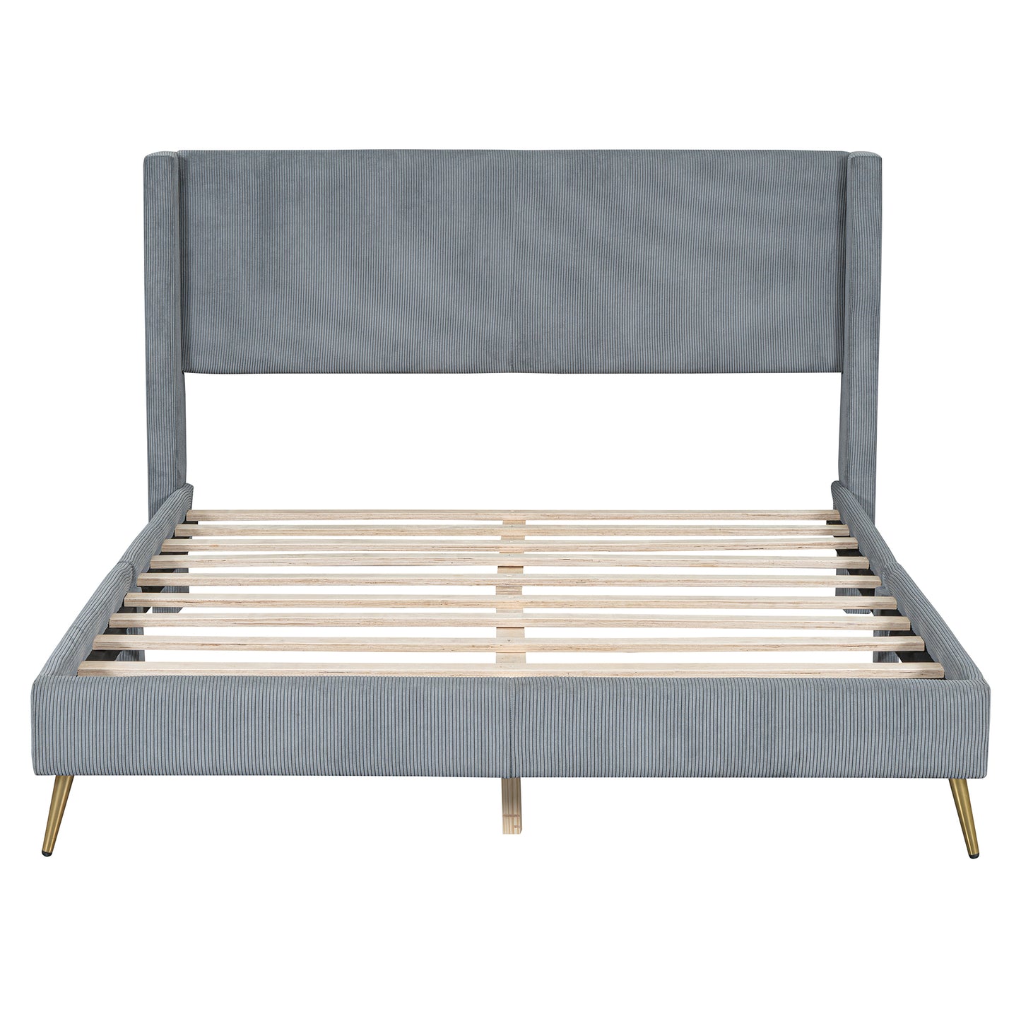 Cory Queen Platform Bed, Gray