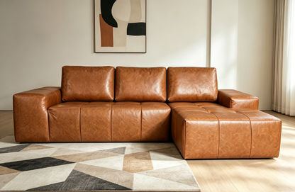 Faux Leather Modular Boneless Sectional