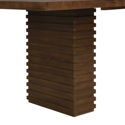 Drew Sculpted Pedestal Table, Walnut