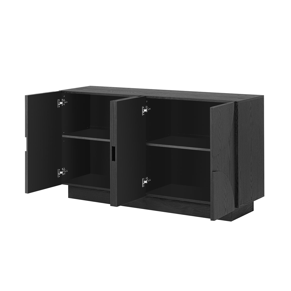 Renzo Sculpted Black Sideboard