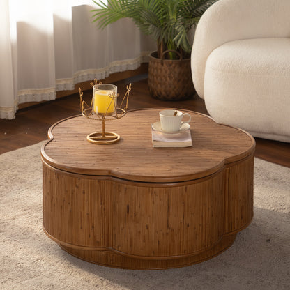 Flora Sculpted Wood Storage Coffee Table