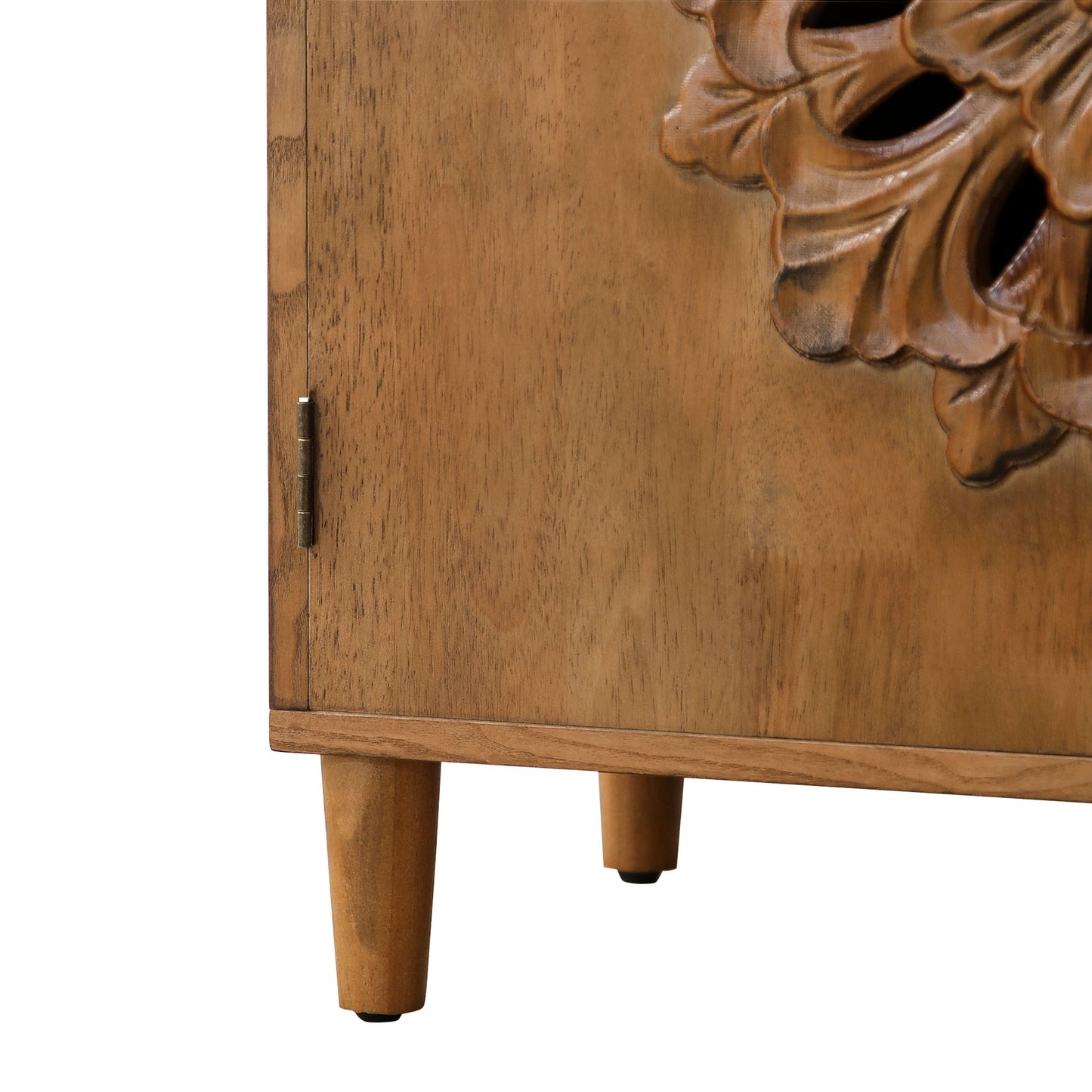 Maris Hand-Carved Rosette Wood Cabinet