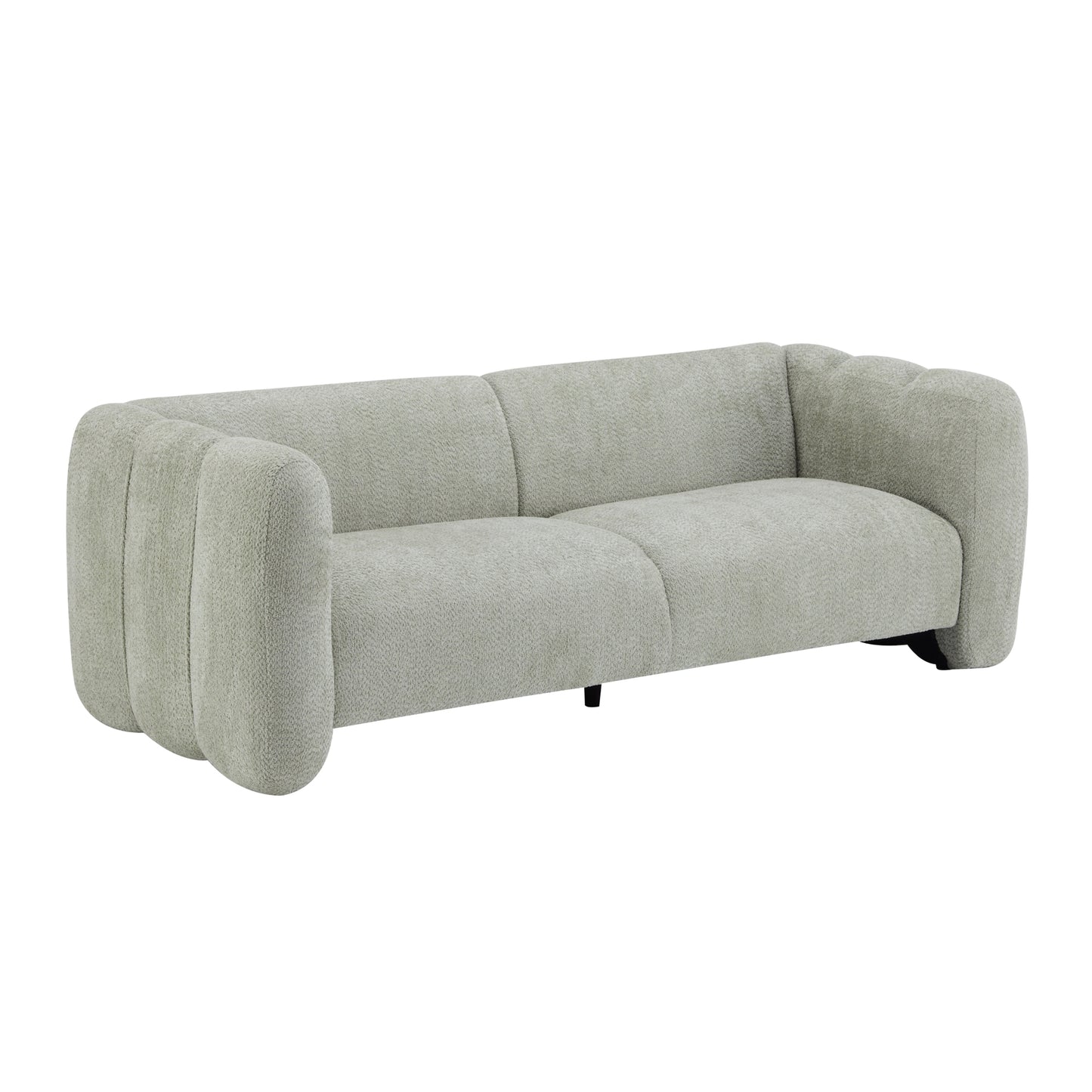 Tonson Sculptural Bouclé Sofa, Light Green