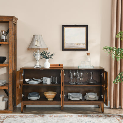 Aven Carved Walnut Sideboard Cabinet