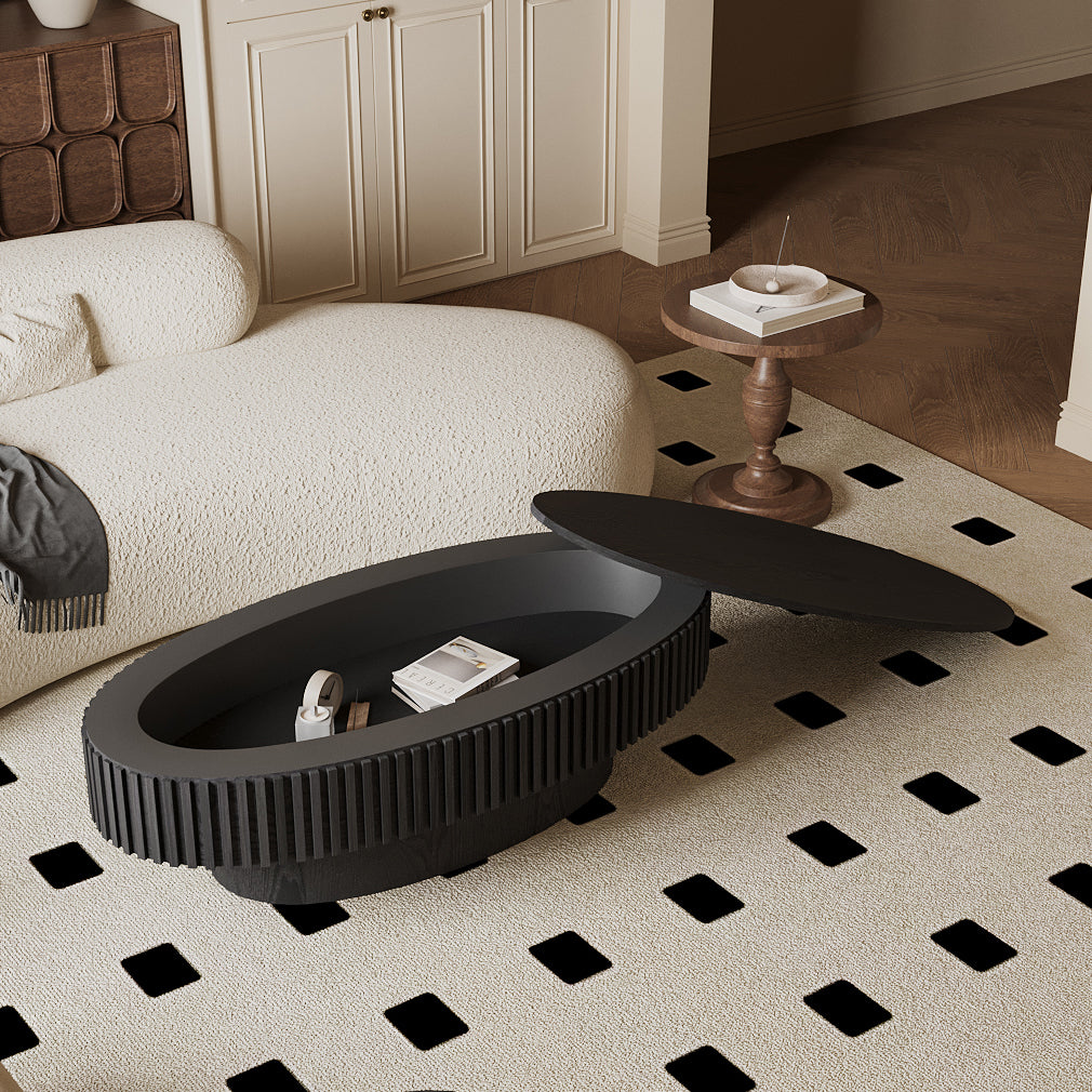 Aveline Oval Coffee Table, Black
