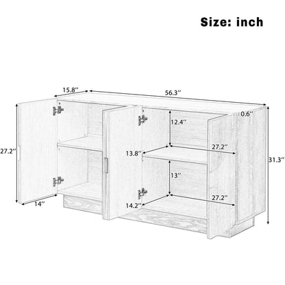 Renzo Sculpted Black Sideboard