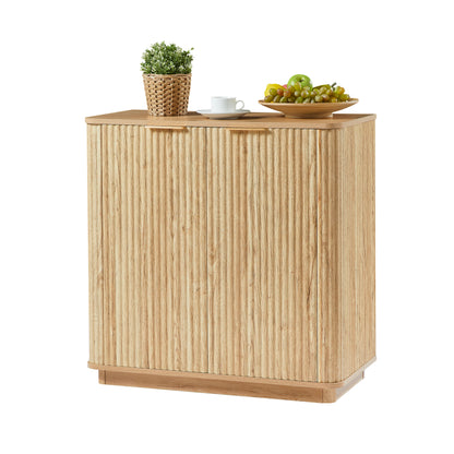 Avery Fluted Storage Cabinet, Oak